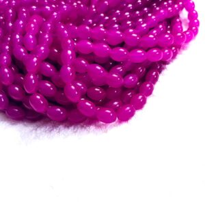 OVALBEADS06- 1 STRAND RANI PINK10 X 8 MM OVAL SHAPED GLASS BEADS