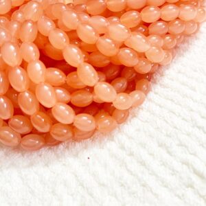 OVALBEADS10- 1 STRAND PEACH10 X 8 MM OVAL SHAPED GLASS BEADS