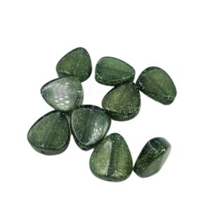 ARNAS 4 PCs PACK OF TRANSPARENT DARK GREEN TRIANGULAR DROP MOTIVE CHEMICAL BEADS