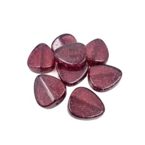 ARNAS 7 PCs PACK OF TRANSPARENT MAROON TRIANGULAR DROP MOTIVE CHEMICAL BEADS