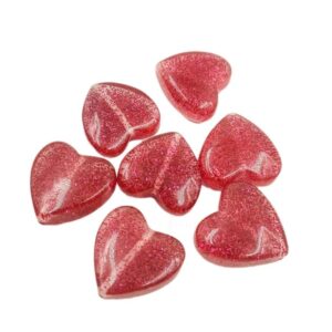 ARNAS 7 PCs PACK OF TRANSPARENT RED HEART MOTIVE CHEMICAL BEADS