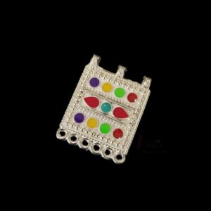 ARNAS 4 PCS PACK OF SILVER OXIDIZED CHARMS MULTICOLORED STONE FOR NECKLACE | EARRINGS MAKING