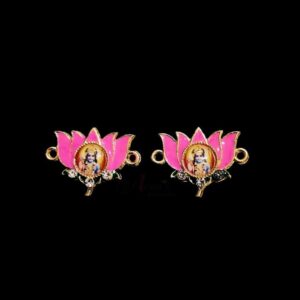 ECHARMS0183- ARNAS 2 PCS PACK OF SILVER OXIDIZED LOTUS MOTIVE MEENA CHARMS FOR NECKLACE | EARRINGS MAKING