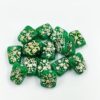 KUNDAN0199 – ARNAS 4 PCs 17 X 14 MM GREEN HANDPAINTED KUNDAN WORK TUMBLE BEADS