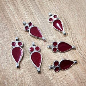 MEENAP0198/MEENAP0197/MEENAP0199- ARNAS 4 PCs PACK OF MEENAKARI SILVER PALTED OXIDIZED PENDANT