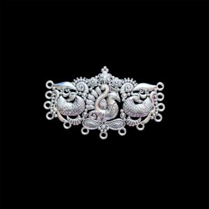 OXIS0346– ARNA'S 2 PCS PACK OF SILVER PLATED DESIGNER PEACOCK  GERMAN SILVER PENDANT