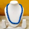 1LDORI05- ARNAS 1 PC PACK OF SINGLE LAYER FABRIC AND BEADS BLUE TASSEL | DORI FOR JEWELLERY MAKING