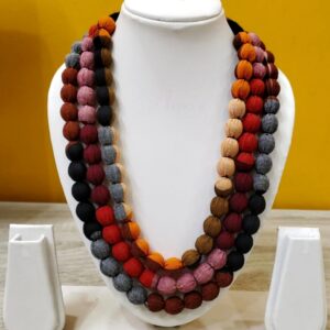 3LDORI23- ARNAS 1 PC PACK OF THREE LAYER FABRIC AND BEADS MULTICOLOR TASSEL | DORI FOR JEWELLERY MAKING