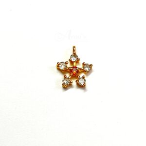 ECHARMS0187-ARNAS 1 PC PACK OF WHITE STAR MOTIF TINY AD PENDANT FOR JEWELLERY MAKING