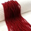 RGLASS0085- 1 STRAND MAROON 4MM ROUND GLASS BEADS FOR JEWELLERY MAKING