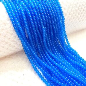 RGLASS0091- 1 STRAND ROYAL BLUE 4MM ROUND GLASS BEADS FOR JEWELLERY MAKING