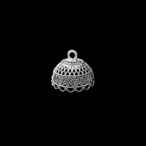 JHUMKAS0033- 2 PAIRS PACK OF GERMAN SILVER | OXIDIZED SILVER JHUMKIES FOR EARRING MAKING