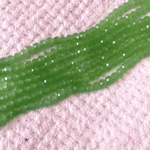 CRYSTAL0034- 1 STRAND 6MM PISTA GREEN OPAQUE CRYSTAL BEADS