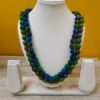 2LDORI08- ARNAS 1 PC PACK OF BLUE GREEN BROWN TWO LAYER FABRIC AND BEADS TASSEL FOR JEWELLERY MAKING