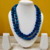 2LDORI15- ARNAS 1 PC PACK OF DARK & LIGHT BLUE LAYER FABRIC AND BEADS TASSEL FOR JEWELLERY MAKING