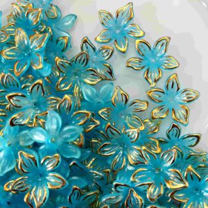PLASTICBEADS0094  ARNAS 1 PACK OF 15MM SKY BLUE ACRYLIC FLOWER FOR BROOCH MAKING | JEWELLERY MAKING| EMBROIDERY | CRAFT WORK