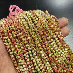 PLASTICBEADS0116 ARNAS 20 GM PACK OF DIAMOND SHAPE 4 MM BRIGHT RED & GREENISH PLASTIC BEADS FOR JEWELLERY MAKING |AARI WORK| LATKAN MAKING