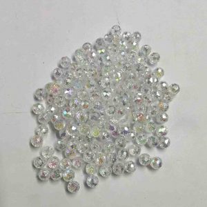 PLASTICBEADS0120 ARNAS 20 GM PACK OF SPHERICAL TRANSPARENT SHAPE DESIGN 4 MM BRIGHT TRANSPARENT PLASTIC BEADS FOR JEWELLERY MAKING |AARI WORK| LATKAN MAKING
