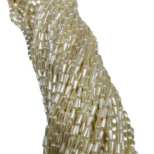 PLASTICBEADS0126 ARNAS 20 GM PACK OF DROP SHAPED THIN BEADS 7 MM WHITE PLASTIC BEADS FOR JEWELLERY MAKING |AARI WORK| LATKAN MAKING