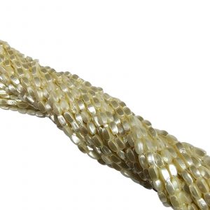 PLASTICBEADS0127 ARNAS 20 GM PACK OF RECTANCULAR SHAPED THIN BEADS 5 MM WHITE PLASTIC BEADS FOR JEWELLERY MAKING |AARI WORK| LATKAN MAKING