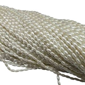 PLASTICBEADS0131 ARNAS 20 GM PACK OF THIN CHYLINDRICAL SHAPED SMALL BEADS 4 MM WHITE THIN PLASTIC BEADS FOR JEWELLERY MAKING |AARI WORK| LATKAN MAKING