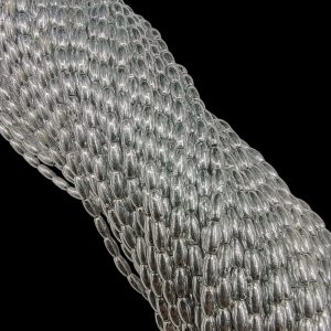 PLASTICBEADS0133 ARNAS 20 GM PACK OF THIN SILVER BEADS 5 MM CYLINDRICAL PLASTIC BEADS FOR JEWELLERY MAKING |AARI WORK| LATKAN MAKING