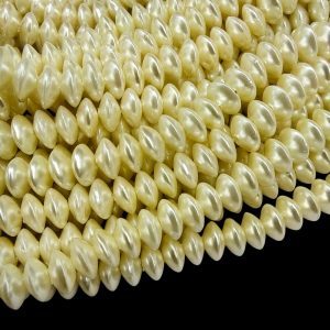 PLASTICBEADS0136 ARNAS 20 GM PACK OF CREAMISH WHITE  FLAT SHAPED 4 MM SAUCHER PLASTIC BEADS FOR JEWELLERY MAKING |AARI WORK| LATKAN MAKING