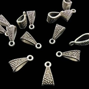 CAPs0016 ARNAS 35 PCs PACK OF SILVER OXIDIZED GERMAN SILVER CONNECTORS | LOOPS FOR JEWELLERY MAKING – 25 GM PACK