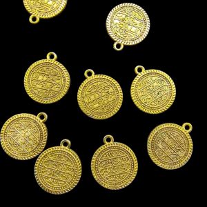 COING0013 -ARNAS 24 PIECES PACK OF GOLD OXIDIZED| GERMAN SILVER COIN FOR JEWELLERY MAKING – 25gm PACK