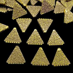 CONNECTOR0053 - ARNA’S 2 PAIR PACK OF GOLDEN GERMAN SILVER METAL SEVEN HOLE CONNECTOR FOR JEWELLERY MAKING