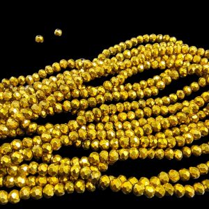 CRYSTAL0076- 1 STRAND 4MM GOLDEN OPAQUE CRYSTAL BEADS