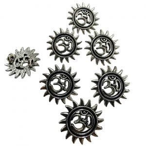 ECHARMS0282 ARNAS GERMAN SILVER OM INSPIRED BEAUTIFULL 4 PCS CHARMS FOR RAKHI MAKING | BRACELET MAKING | JEWELRY MAKING