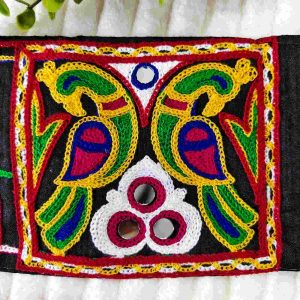 LACE022 ARNAS 11.5 CMX10CM (SET OF 4 ) NAVRATRI TRADITIONAL MIRROR SETTING GAMTHI PATCH | MULTICOLOR PATCH FOR SAREE LAHENGA AND JEWELLERY
