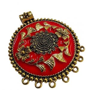 MEENAP0281 -ARNAS 1 PC PACK OF MULTI COLOR MEENAKARI SILVER PALTED DESIGNER MOTIF OXIDIZED PENDANT