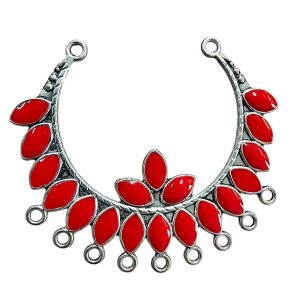 MEENAP0282 -ARNAS 1 PC PACK OF MULTI COLOR MEENAKARI SILVER PALTED DESIGNER MOTIF OXIDIZED PENDANT