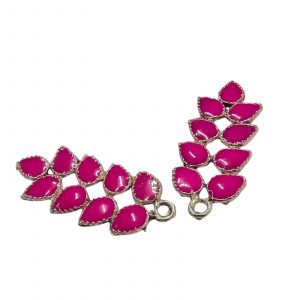 MEENAP0284 -ARNAS 2 PC PACK OF MULTI COLOR MEENAKARI SILVER PALTED DESIGNER MOTIF OXIDIZED PENDANT