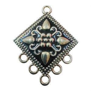 MEENAP0286 -ARNAS 1 PC PACK OF MULTI COLOR MEENAKARI SILVER PALTED DESIGNER MOTIF OXIDIZED PENDANT