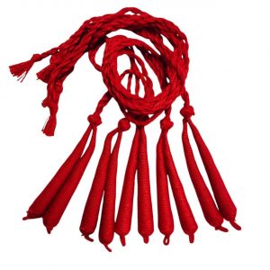 REGULARDORI51- 5 PCS PACK OF RED HANDMADE BIG SIZE ADJUSTABLE COTTON NECKLACE DORI, BACK ROPE CORD FOR JEWELLERY MAKING