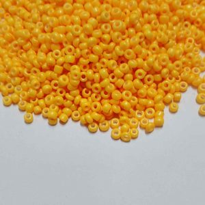 SBEADS0022 ARNAS YELLOWISH LIGHT ORANGE COLOR 11/0 SIZE GLASS OPAQUE SEED BEADS (20-40 GM)