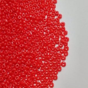SBEADS0024 ARNAS VERMILION RED COLOR 11/0 SIZE GLASS OPAQUE SEED BEADS (20-40 GM)