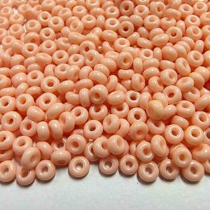 SBEADS0032 ARNAS PEACH COLOR 11/0 SIZE GLASS OPAQUE SEED BEADS (20-40 GM)