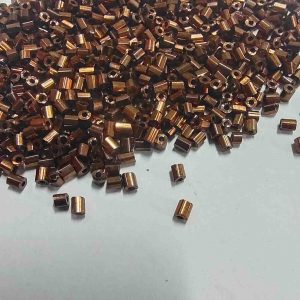 SBEADS0036 ARNAS DARK BROWN COLOR 11/0 SIZE GLASS OPAQUE PIPE BEADS (20-40 GM)