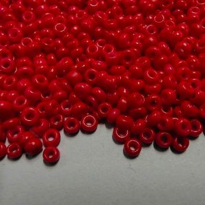 SBEADS0038 ARNAS RED COLOR 11/0 SIZE GLASS OPAQUE SEED BEADS (20-40 GM)