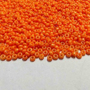 SBEADS0040 ARNAS BRIGHT ORANGE COLOR 11/0 SIZE GLASS OPAQUE SEED BEADS (20-40 GM)