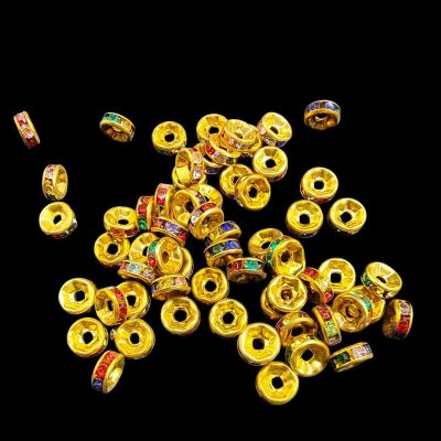SPACER002- ARNAS 100 PCS PACK OF 5MM GOLDEN SPACER CHARMS FOR JEWELLERY | BRACELETE | RAKHI MAKING