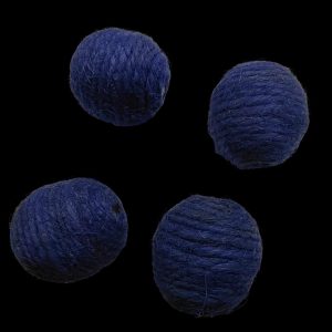 JUTEBALLS005 ARNAS 4 PCS PACK ROYAL BLUE JUTE BALL | JUTE MATERIAL FOR JEWELLERY MAKING