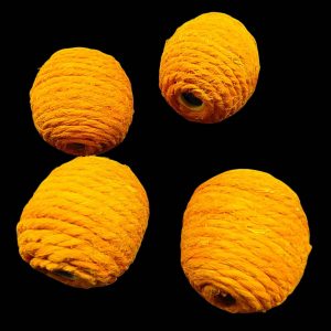 JUTEBALLS006 ARNAS 4 PCS PACK ORANGE JUTE BALL | JUTE MATERIAL FOR JEWELLERY MAKING