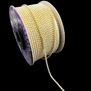 STONECHAIN016- 5 MTR PACK OF 14PP WHITE MOTI CHAIN FOR JEWELLERY MAKING AND DECORATION